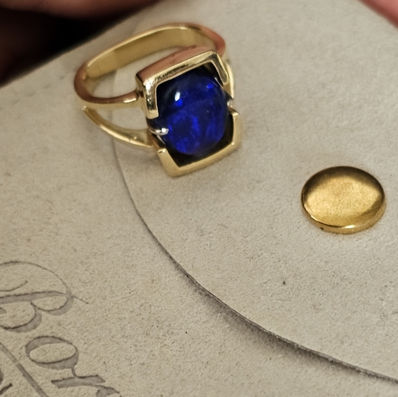 Black Opal 3.5 carat 14k Gold Ring Lightning Ridge Please Read Condition Details - Picture 7 of 16